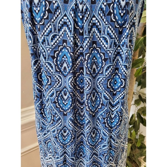 En Focus Womens Blue Polyester Round Neck Sleeveless Knee Length Dress Size 18W - Picture 3 of 10